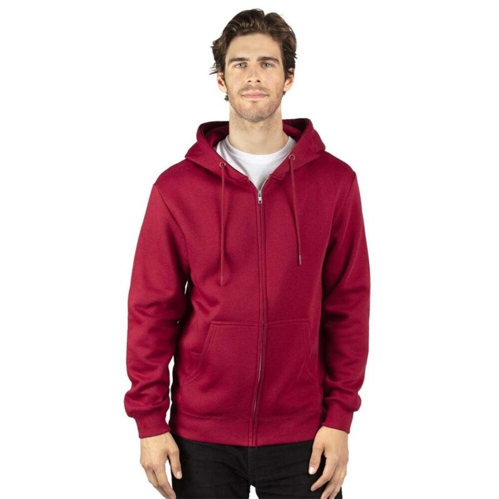 Threadfast Apparel Fleece Full-Zip  Sweatshirt / Burgundy